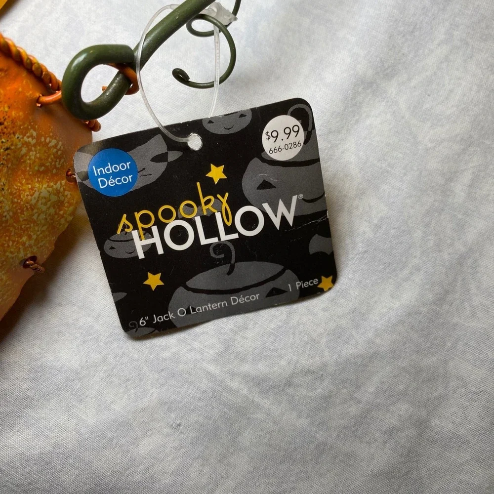 Spooky Hollow 6in Jack O Lantern Metal Basket Halloween Decor Jo-Ann Stores 2003